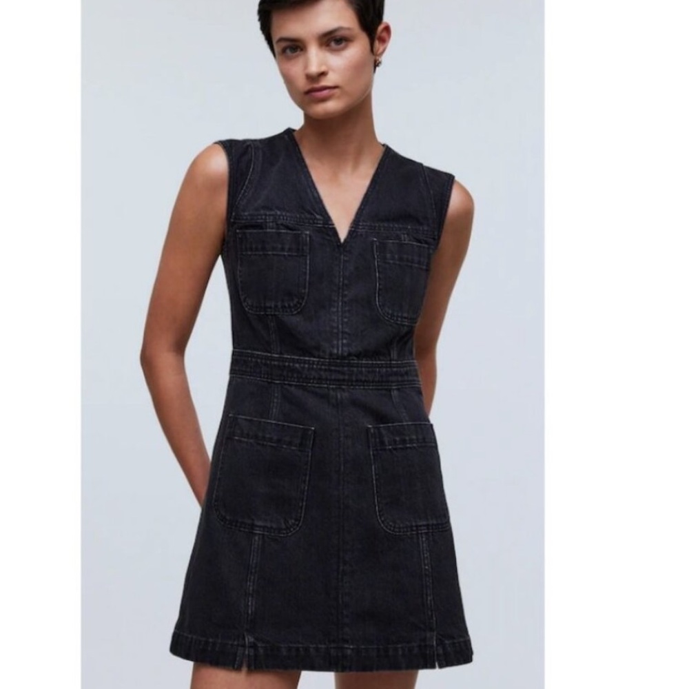 Madewell mini denim dress 6 nwt